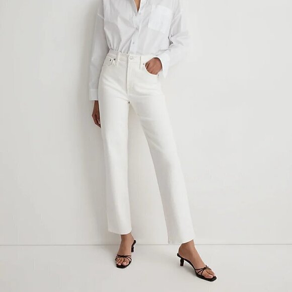 Madewell Denim - Madewell Perfect Vintage High Rise Straight Leg Jeans White Plus Size 32 NWT